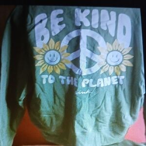 PINK Victoria's Secret Green 'Be Kind' Kids Hoodie 2pc.with Pants